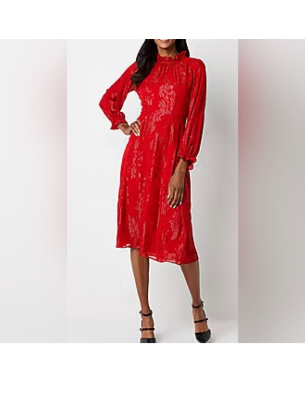 Liz Claiborne Women's Red Long Sleeve Dress Size 14